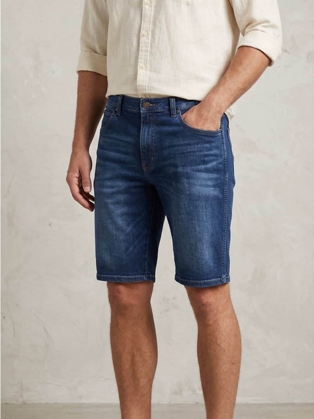Wrangle Red Vintage Slim Jeans Shorts Men's Indigo Denim Size 34